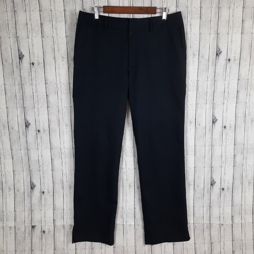 Under Armour Pants Men's 34x32 Black Flat Front 100% Polyester